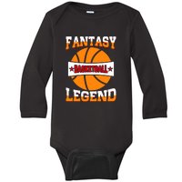 Funny Fantasy Basketball Legend For Bball Fan Baby Long Sleeve Bodysuit