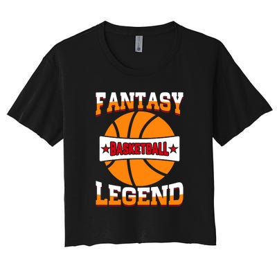 Funny Fantasy Basketball Legend For Bball Fan Women's Crop Top Tee