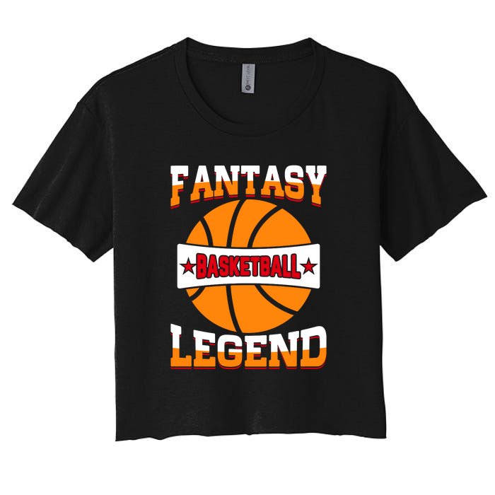 Funny Fantasy Basketball Legend For Bball Fan Women's Crop Top Tee