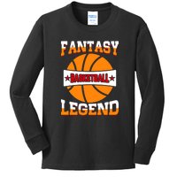 Funny Fantasy Basketball Legend For Bball Fan Kids Long Sleeve Shirt