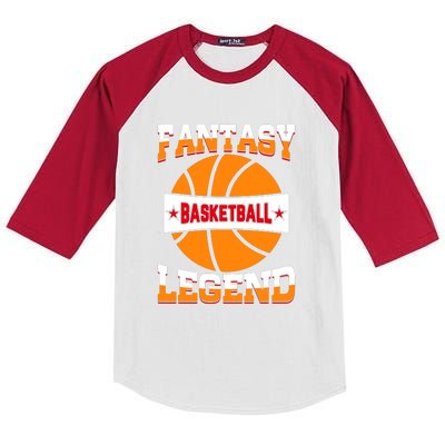 Funny Fantasy Basketball Legend For Bball Fan Kids Colorblock Raglan Jersey