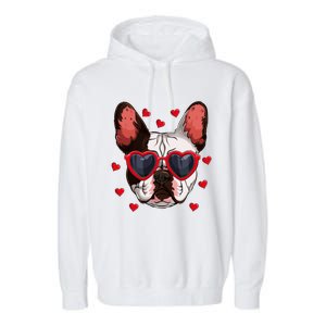 Funny French Bulldog Valentine's Day French Bulldog Lover Cool Gift Garment-Dyed Fleece Hoodie