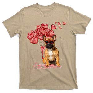 Funny French Bulldog Heart Valentines Day Dog Dad Mom Gift T-Shirt