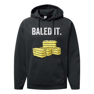 Funny Farming Baled It. Farm Joke Hay Bale Pun Performance Fleece Hoodie