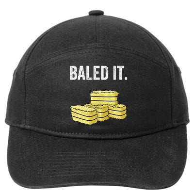 Funny Farming Baled It. Farm Joke Hay Bale Pun 7-Panel Snapback Hat