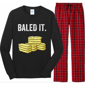 Funny Farming Baled It. Farm Joke Hay Bale Pun Long Sleeve Pajama Set