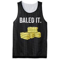 Funny Farming Baled It. Farm Joke Hay Bale Pun Mesh Reversible Basketball Jersey Tank