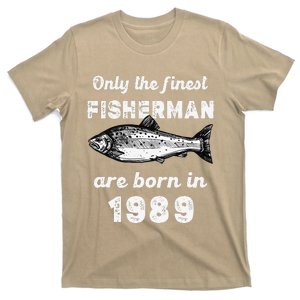 Finest Fisherman Born In 1989 34 Yo Fishing 34th Birthday T-Shirt