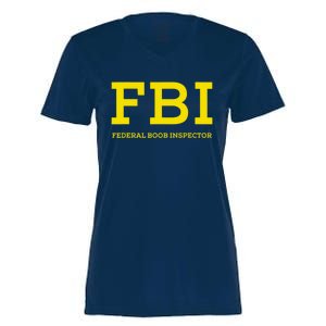 FBI Federal Boob Inspector Funny Saying Women's Momentum V-Neck T-Shirt