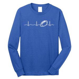 Funny Football Ball Heartbeat Fan Cool Gift Long Sleeve Shirt