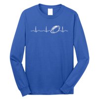 Funny Football Ball Heartbeat Fan Cool Gift Long Sleeve Shirt