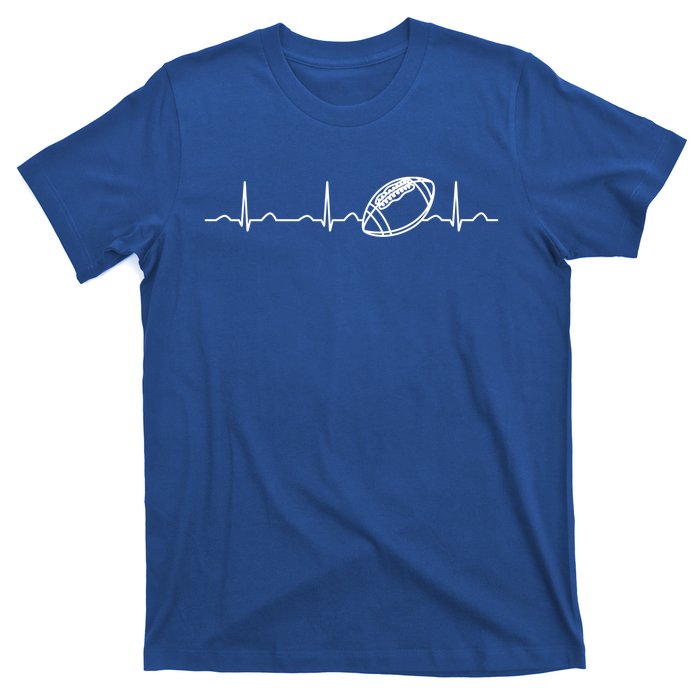 Funny Football Ball Heartbeat Fan Cool Gift T-Shirt