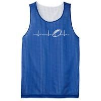 Funny Football Ball Heartbeat Fan Cool Gift Mesh Reversible Basketball Jersey Tank