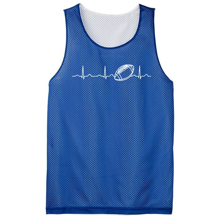 Funny Football Ball Heartbeat Fan Cool Gift Mesh Reversible Basketball Jersey Tank