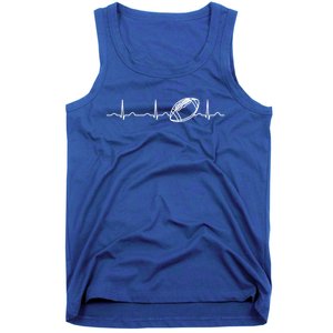 Funny Football Ball Heartbeat Fan Cool Gift Tank Top