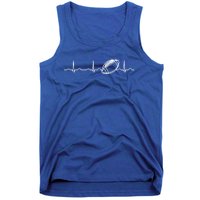 Funny Football Ball Heartbeat Fan Cool Gift Tank Top