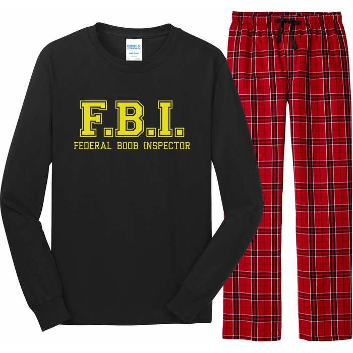 FBI Federal Boob Inspector Funny Saying Father Joke Long Sleeve Pajama Set