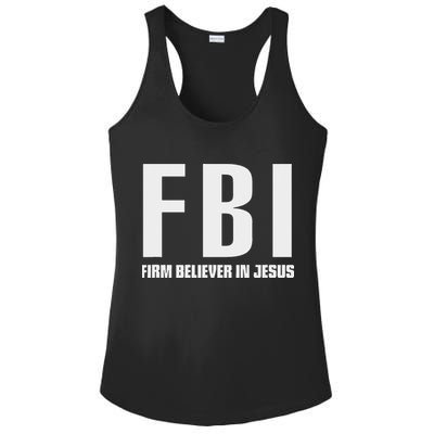 Fbi Firm Believer In Jesus Ladies PosiCharge Competitor Racerback Tank