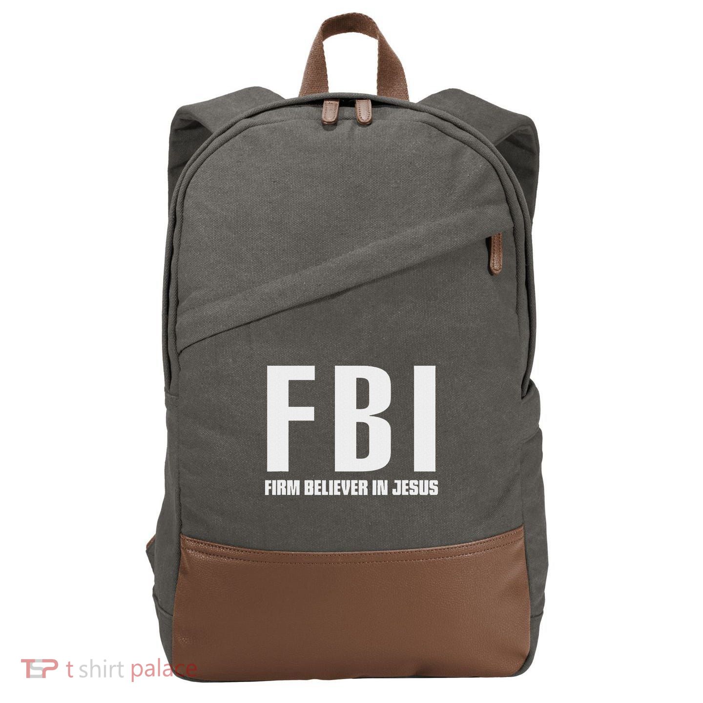 Fbi Firm Believer In Jesus Cotton Canvas Backpack