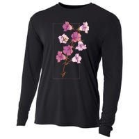 Floral Flower Bellflower Campanula Wildflower Cooling Performance Long Sleeve Crew