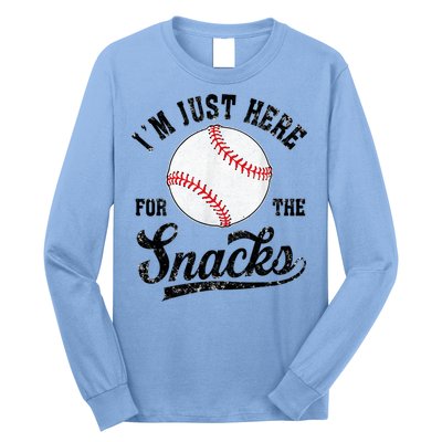 Funny Fantasy Baseball League I’m Just Here For The Snacks Long Sleeve Shirt
