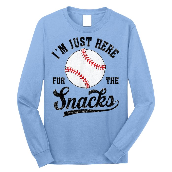 Funny Fantasy Baseball League I’m Just Here For The Snacks Long Sleeve Shirt