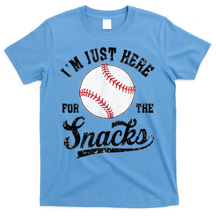 Funny Fantasy Baseball League I’m Just Here For The Snacks T-Shirt