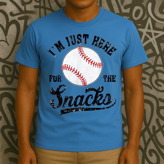 Funny Fantasy Baseball League I’m Just Here For The Snacks T-Shirt
