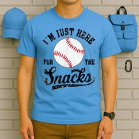 Funny Fantasy Baseball League I’m Just Here For The Snacks T-Shirt
