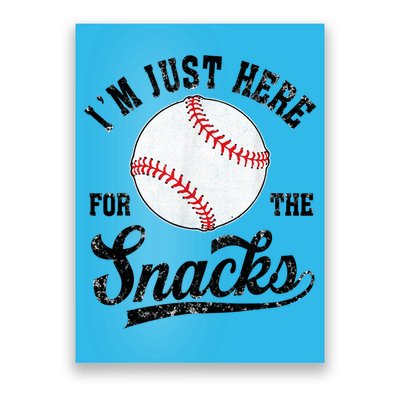 Funny Fantasy Baseball League I’m Just Here For The Snacks Poster