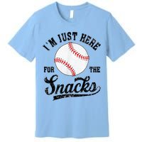 Funny Fantasy Baseball League I’m Just Here For The Snacks Premium T-Shirt