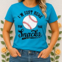 Funny Fantasy Baseball League I’m Just Here For The Snacks Womens T-Shirt
