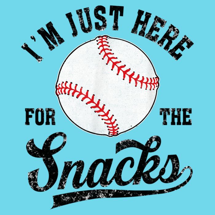 Funny Fantasy Baseball League I’m Just Here For The Snacks Womens T-Shirt
