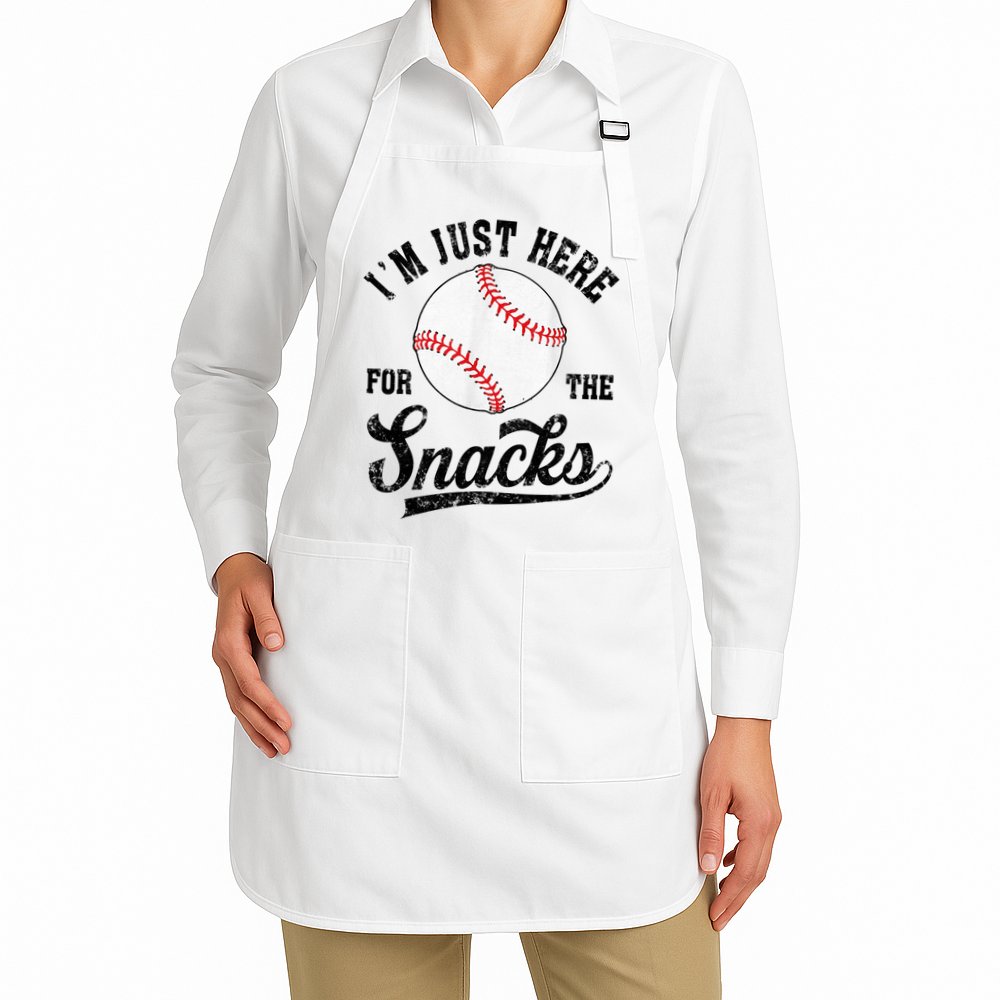 Funny Fantasy Baseball League I’m Just Here For The Snacks Apron