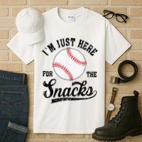 Funny Fantasy Baseball League I’m Just Here For The Snacks Tall T-Shirt
