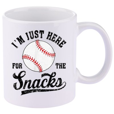 Funny Fantasy Baseball League I’m Just Here For The Snacks 11oz C Handle Ceramic Mug