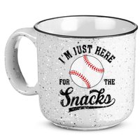 Funny Fantasy Baseball League I’m Just Here For The Snacks 15oz Campfire Ceramic Mug