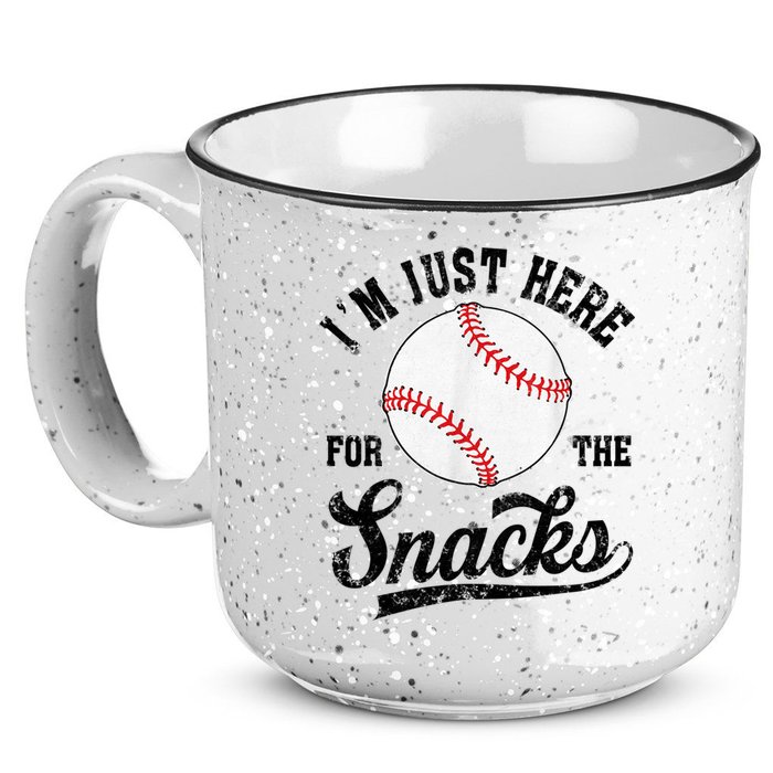 Funny Fantasy Baseball League I’m Just Here For The Snacks 15oz Campfire Ceramic Mug