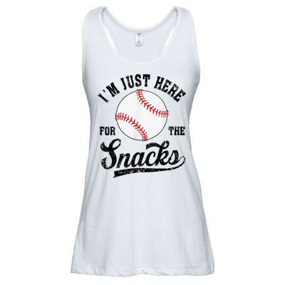 Funny Fantasy Baseball League I’m Just Here For The Snacks Ladies Essential Flowy Tank
