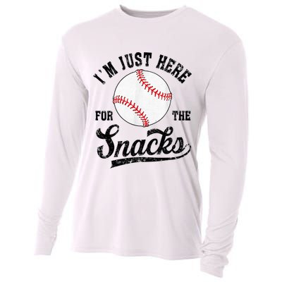 Funny Fantasy Baseball League I’m Just Here For The Snacks Cooling Performance Long Sleeve Crew