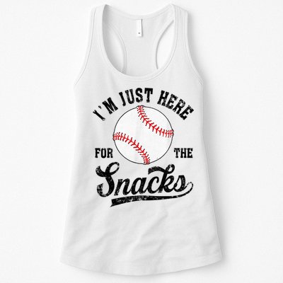 Funny Fantasy Baseball League I’m Just Here For The Snacks Womens Tank Top