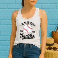 Funny Fantasy Baseball League I’m Just Here For The Snacks Womens Tank Top