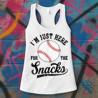 Funny Fantasy Baseball League I’m Just Here For The Snacks Womens Tank Top