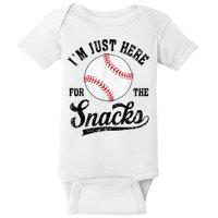 Funny Fantasy Baseball League I’m Just Here For The Snacks Baby Bodysuit