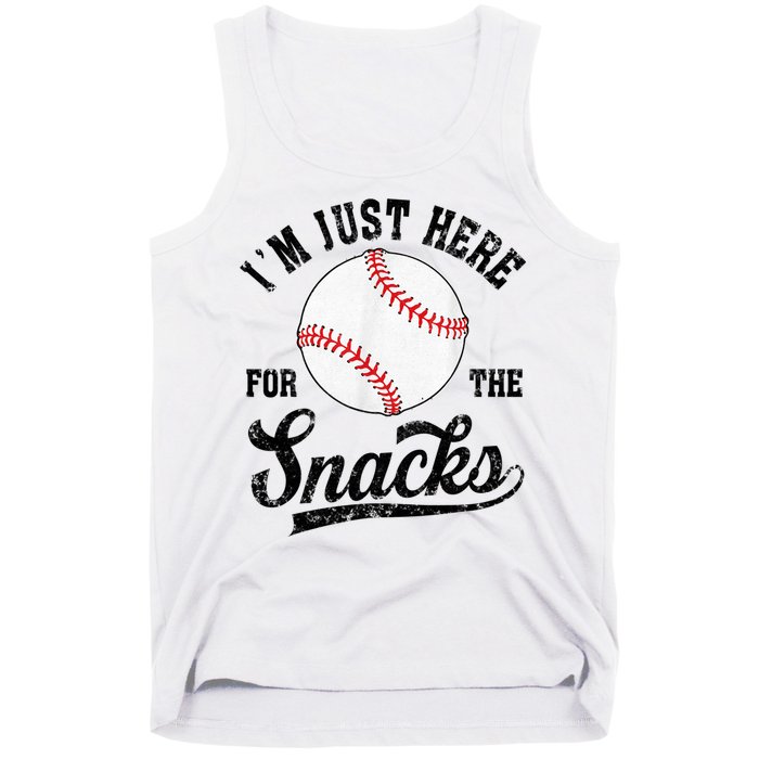 Funny Fantasy Baseball League I’m Just Here For The Snacks Tank Top