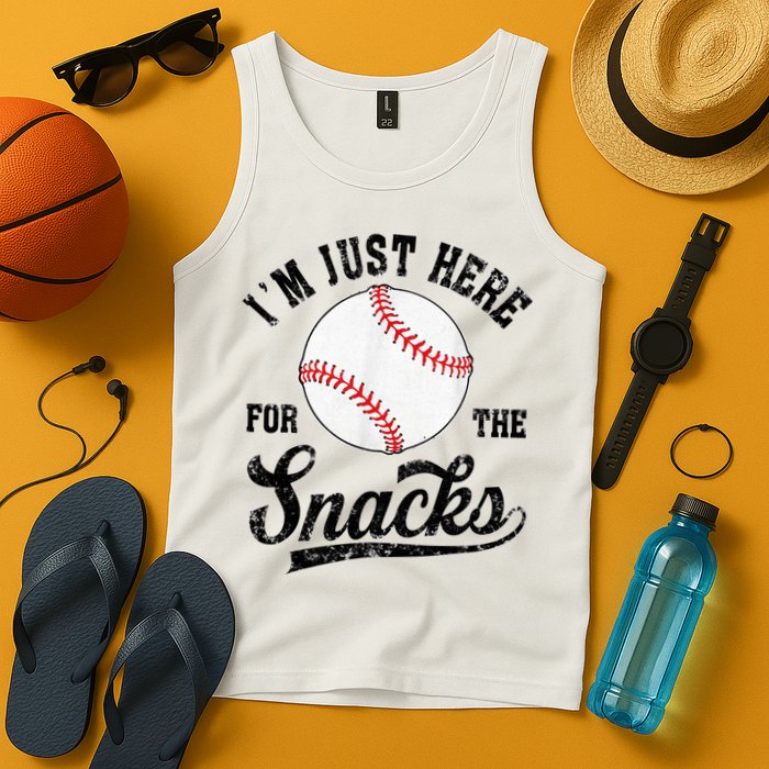 Funny Fantasy Baseball League I’m Just Here For The Snacks Tank Top