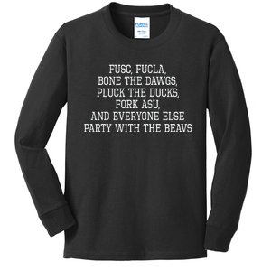 Fusc Fucla Bone The Dawg Pluck The Ducks Kids Long Sleeve Shirt