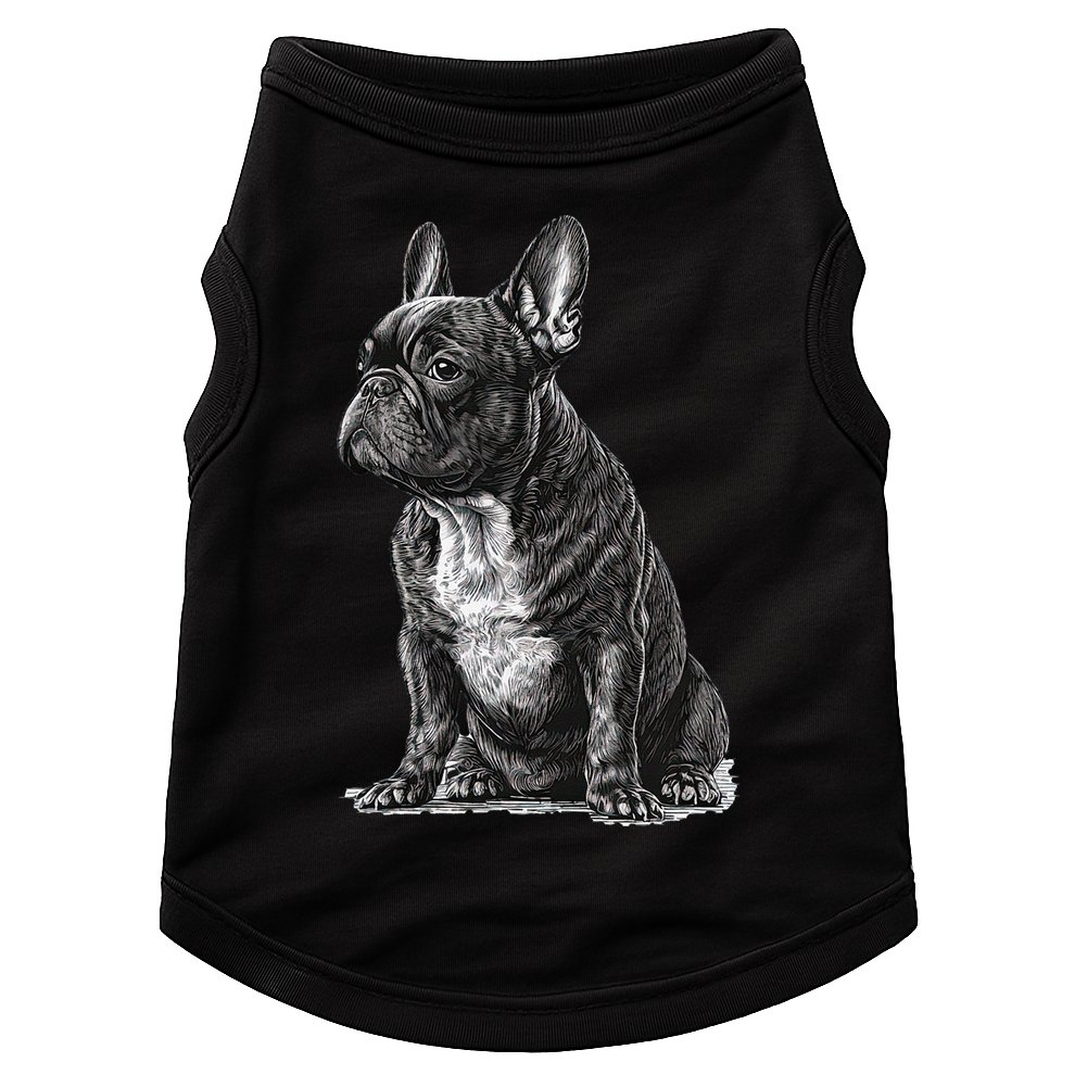 Funny French Bulldog Frenchie Black And White Doggie Tank