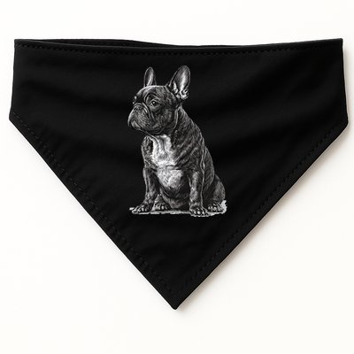 Funny French Bulldog Frenchie Black And White USA-Made Doggie Bandana