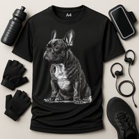 Funny French Bulldog Frenchie Black And White Cooling Performance Crew T-Shirt